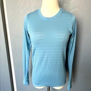Lululemon Swiftly Blue Eyelet/Mesh Long Sleeve